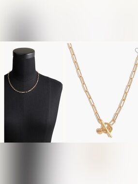 J. Crew T-bar link necklace. Gold. NWT.